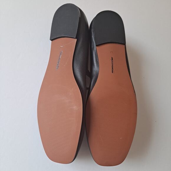 NWOB Madewell Greta Leather Mary Jane Ballet Flat Shoes Black Women's Size 8.5M - Picture 11 of 15